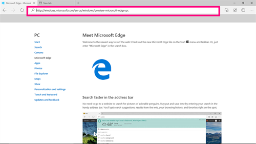 Microsoft edge автоматически. Адресная строка Microsoft Edge. Microsoft Edge стартовая страница. Microsoft Edge изменение расположения адресной строки. Microsoft Edge обнаружения.